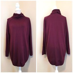 Caslon deep burgundy turtleneck tunic top